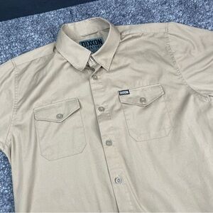 Dixxon Workforce Shirt Men Large Beige Utility Work Button Up